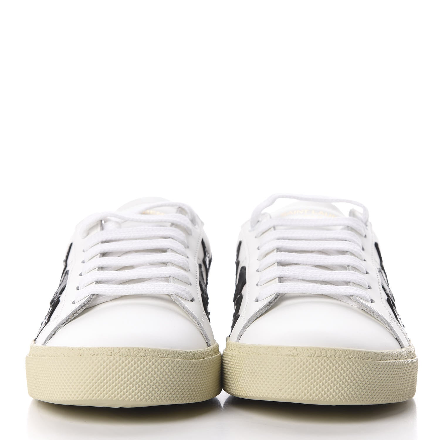 Saint Laurent Calfskin Star Court Sneakers 36 White Black 2 of 11