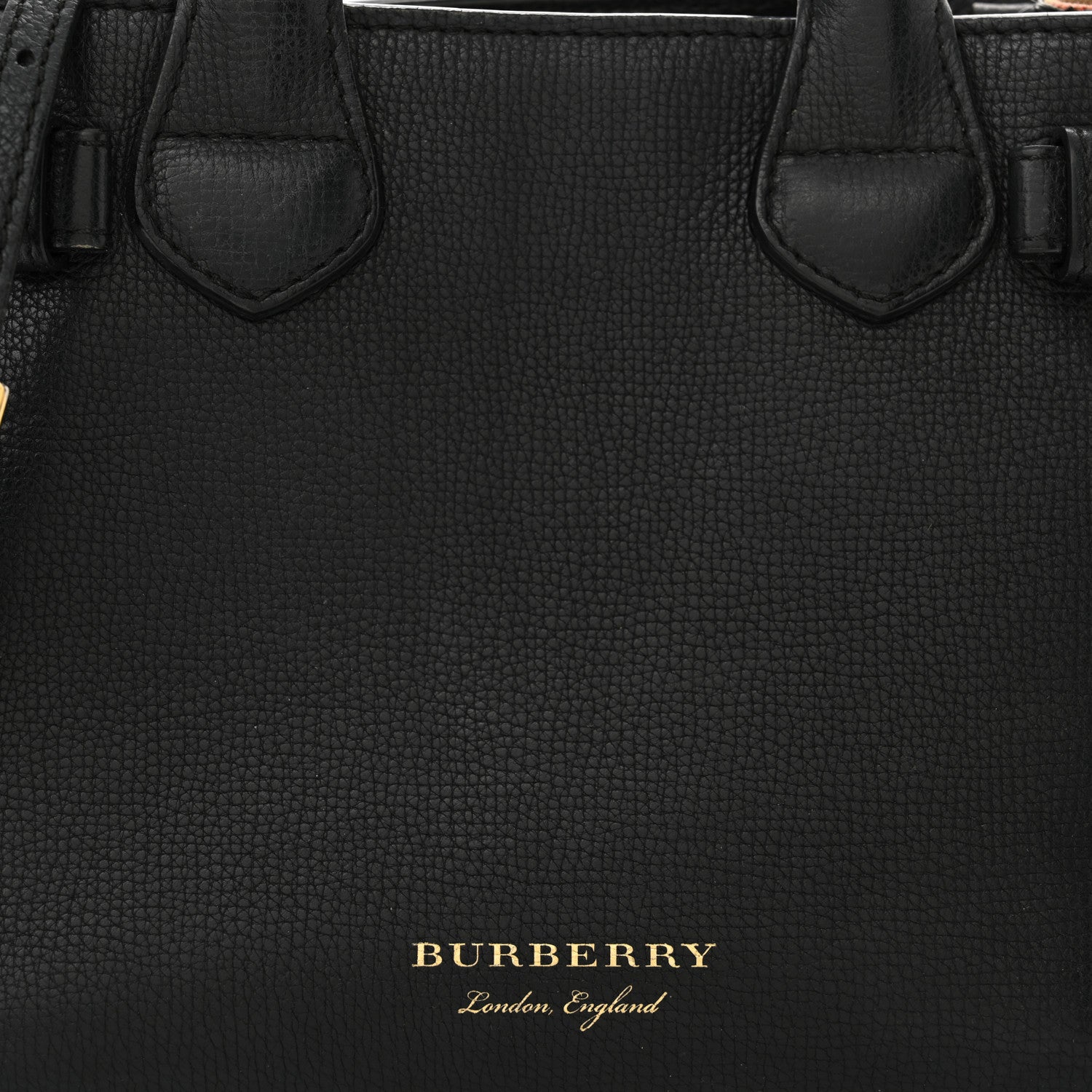 Burberry Derby Calfskin House Check Baby Banner Tote Black 7 of 16