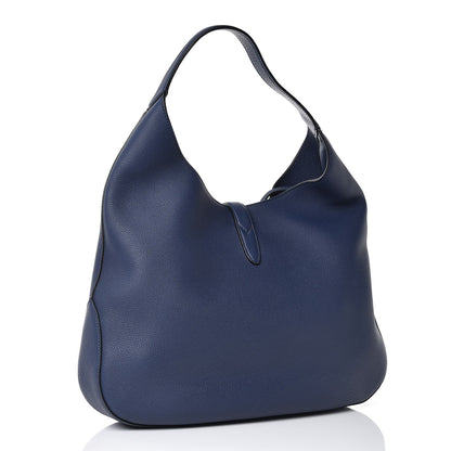 Gucci Soft Grained Calfskin Large Jackie Hobo Classic Blue Marine 4 of 8