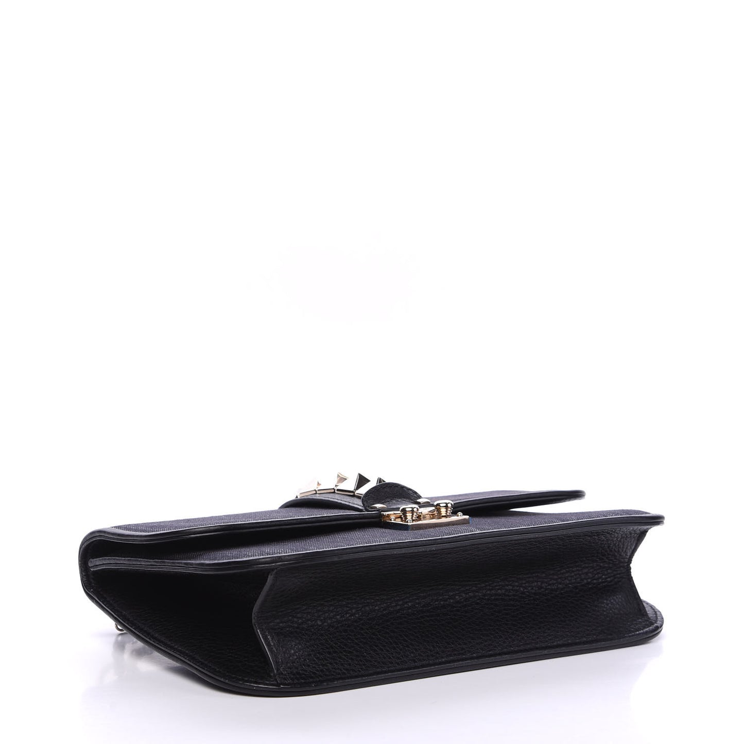 Denim Medium Glam Lock Rockstud Flap Deep Denim