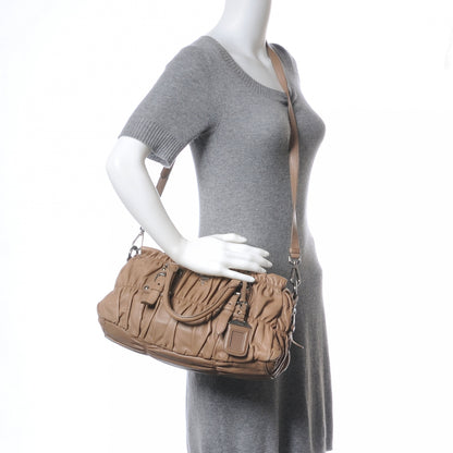 Prada Nappa Gaufre Shopping Satchel Visone 2 of 6