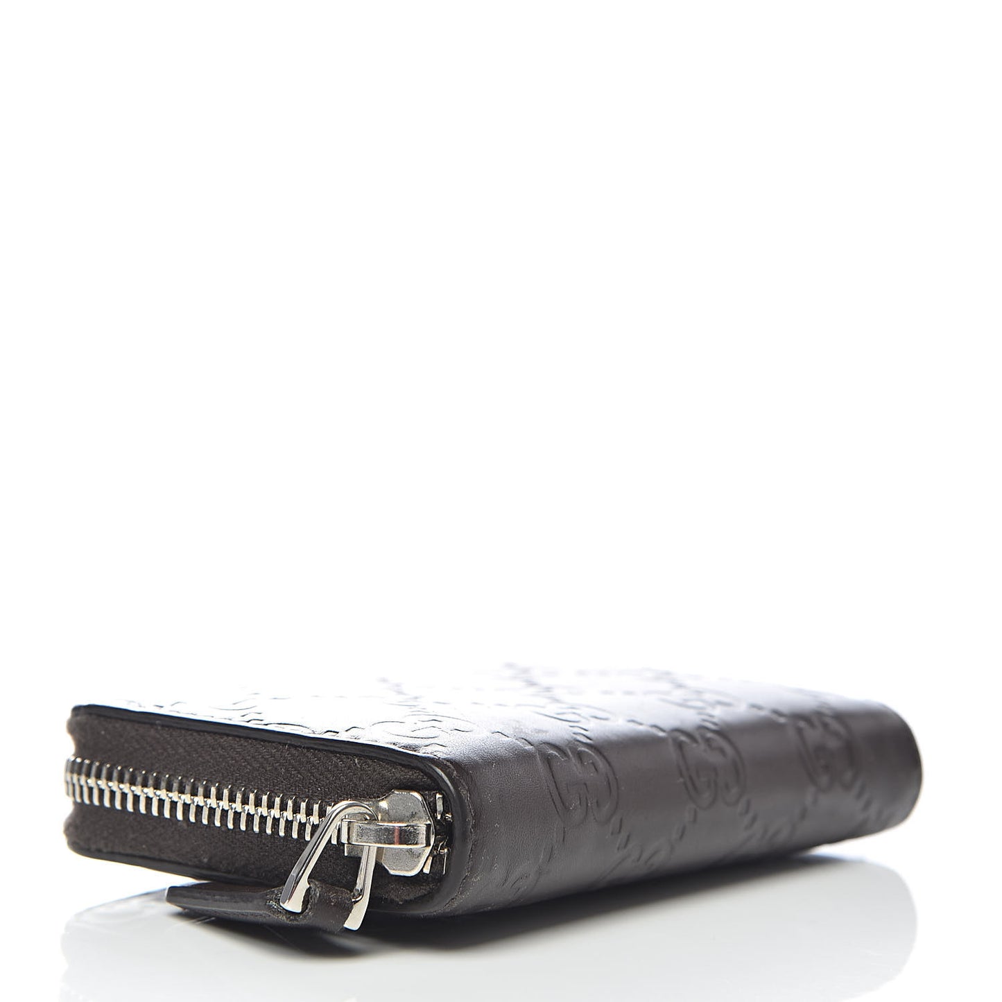 Guccissima Zip Around Card Case Chocolate