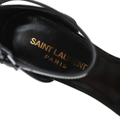 Saint Laurent Patent Calfskin Opyum 110 Sandals 35.5 Black Gold 6 of 8