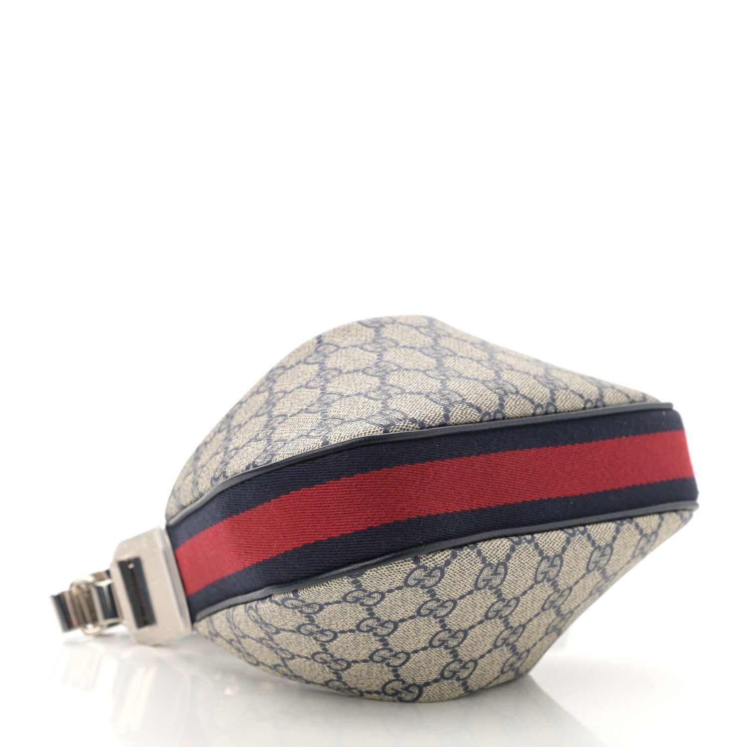 Gucci GG Supreme Monogram Textured Calfskin Web Small Attache Shoulder Bag Beige Blue 4 of 8