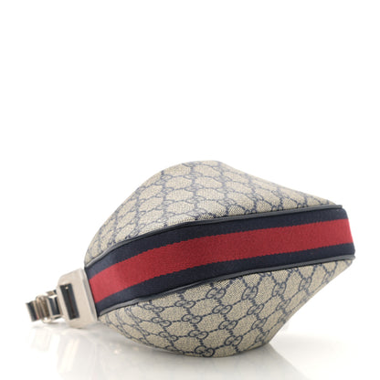 Gucci GG Supreme Monogram Textured Calfskin Web Small Attache Shoulder Bag Beige Blue 4 of 8