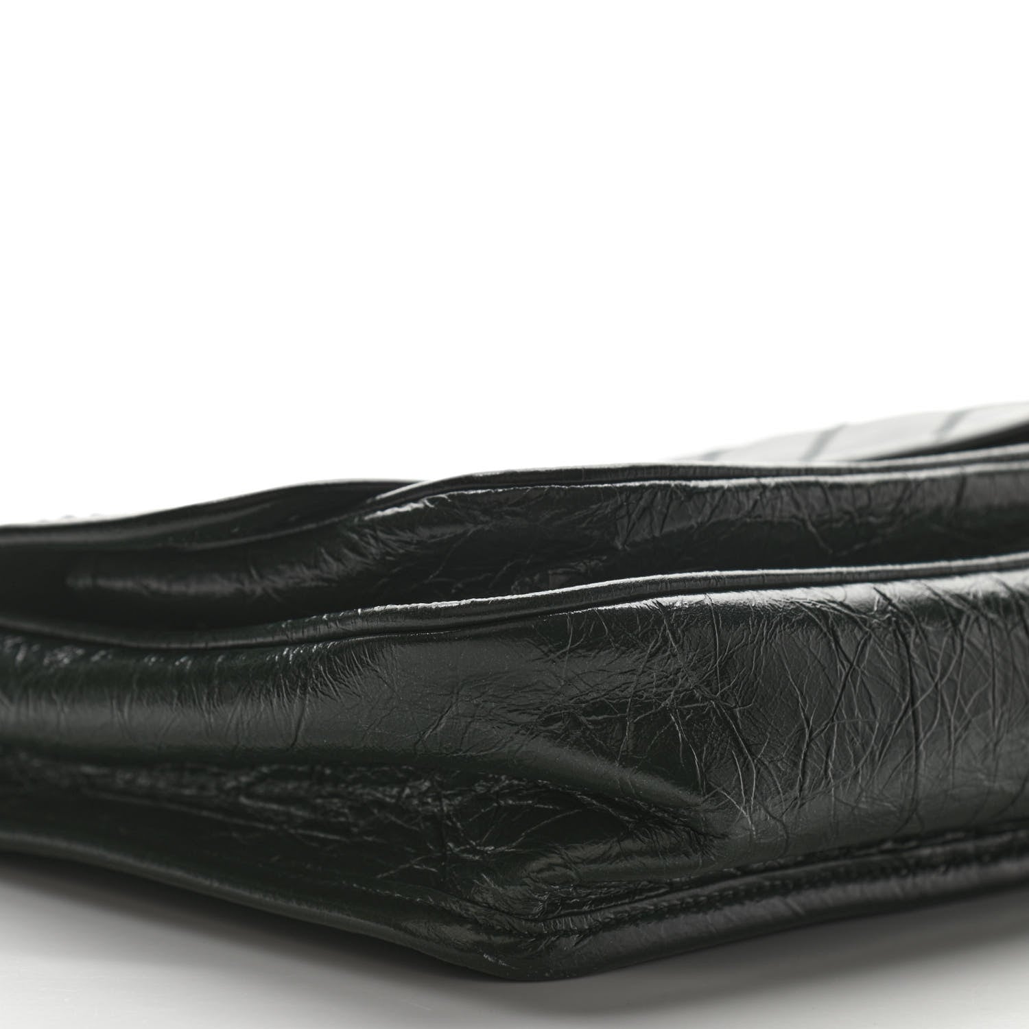 Saint Laurent Crinkled Calfskin Matelasse Monogram Baby Niki Chain Satchel Dark Green 9 of 11