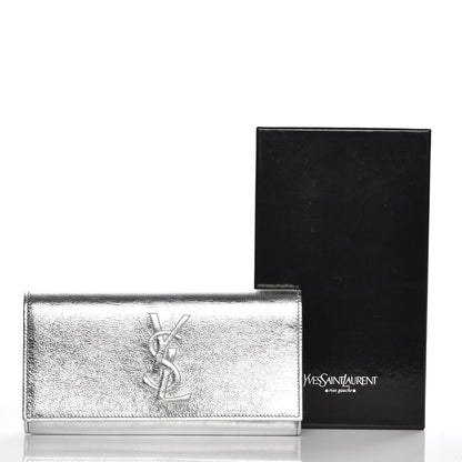 Saint Laurent Metallic Calfskin Belle De Jour Wallet Moon 8 of 8
