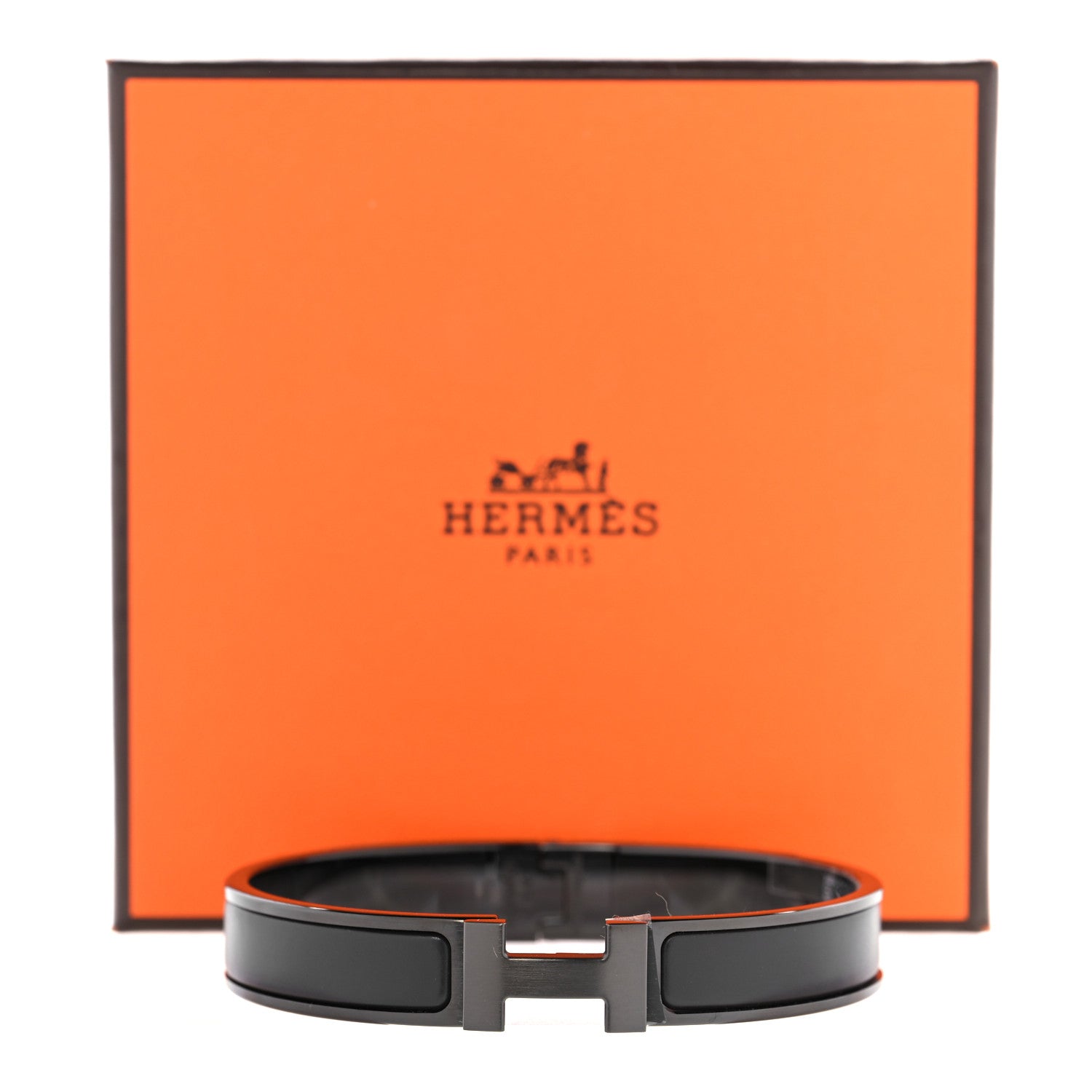 Hermes Matte Enamel Narrow Clic Clac HH Bracelet T6 So Black 8 of 8
