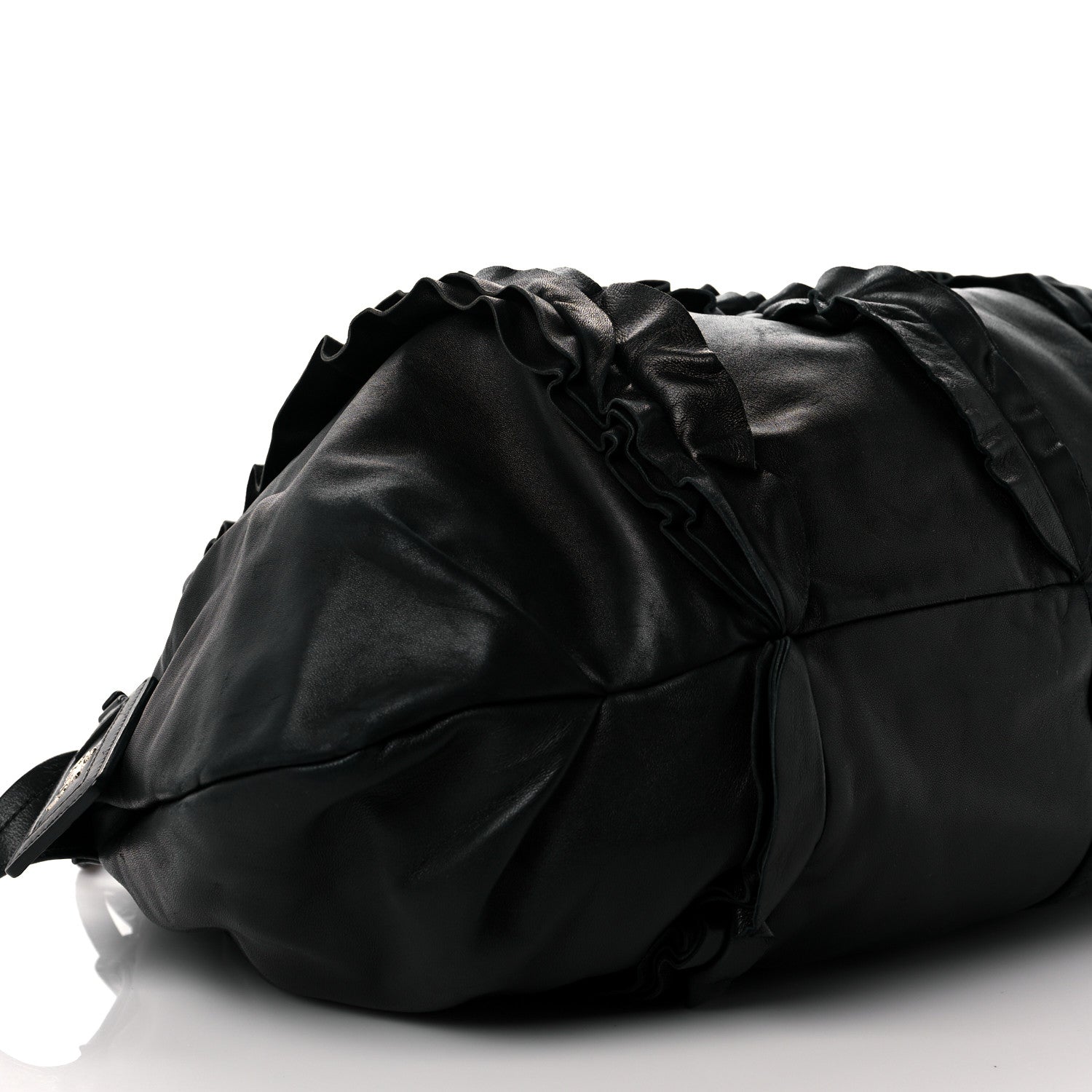 Prada Nappa Ruffle Hobo Black 8 of 10