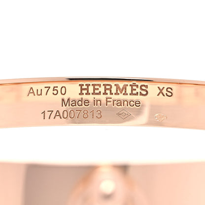 Hermes 18K Rose Gold PM Collier De Chien Bracelet XS 4 of 6
