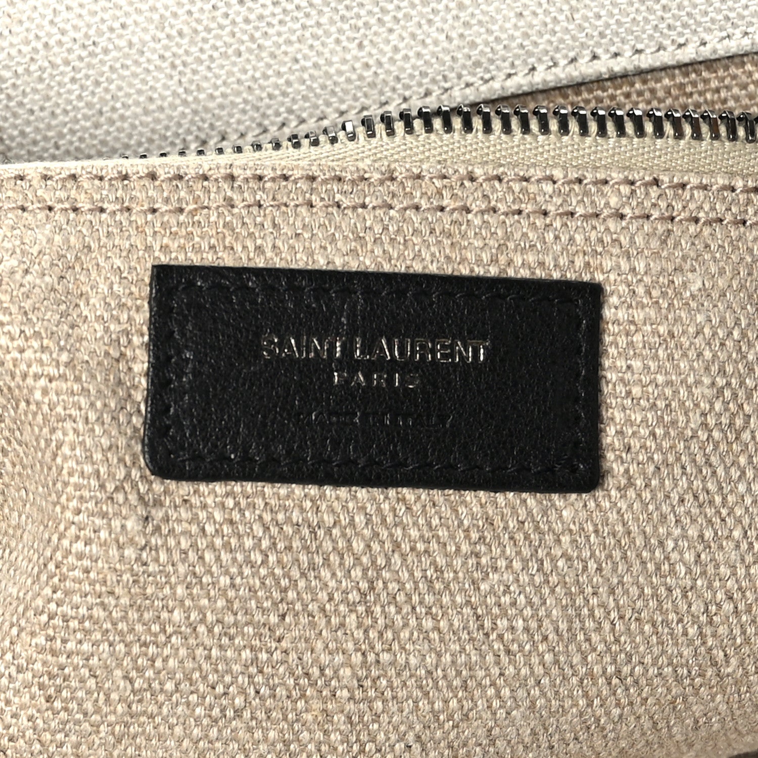 Saint Laurent Linen Calfskin Rive Gauche Tote Optic White 6 of 8