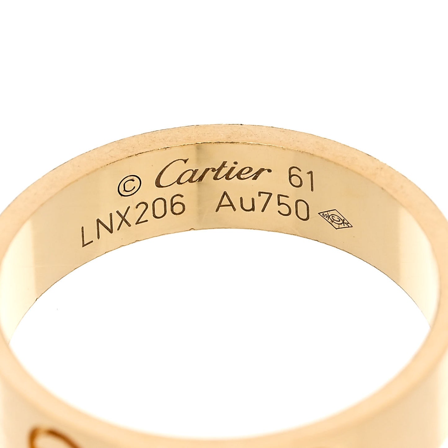 18K Yellow Gold 5.5mm LOVE Ring 61 9.5