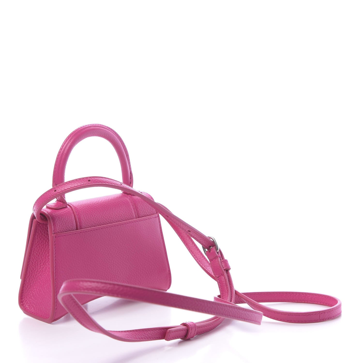 Balenciaga Grained Calfskin Tonal B Hourglass Top Handle Bag Mini Fuchsia 4 of 11