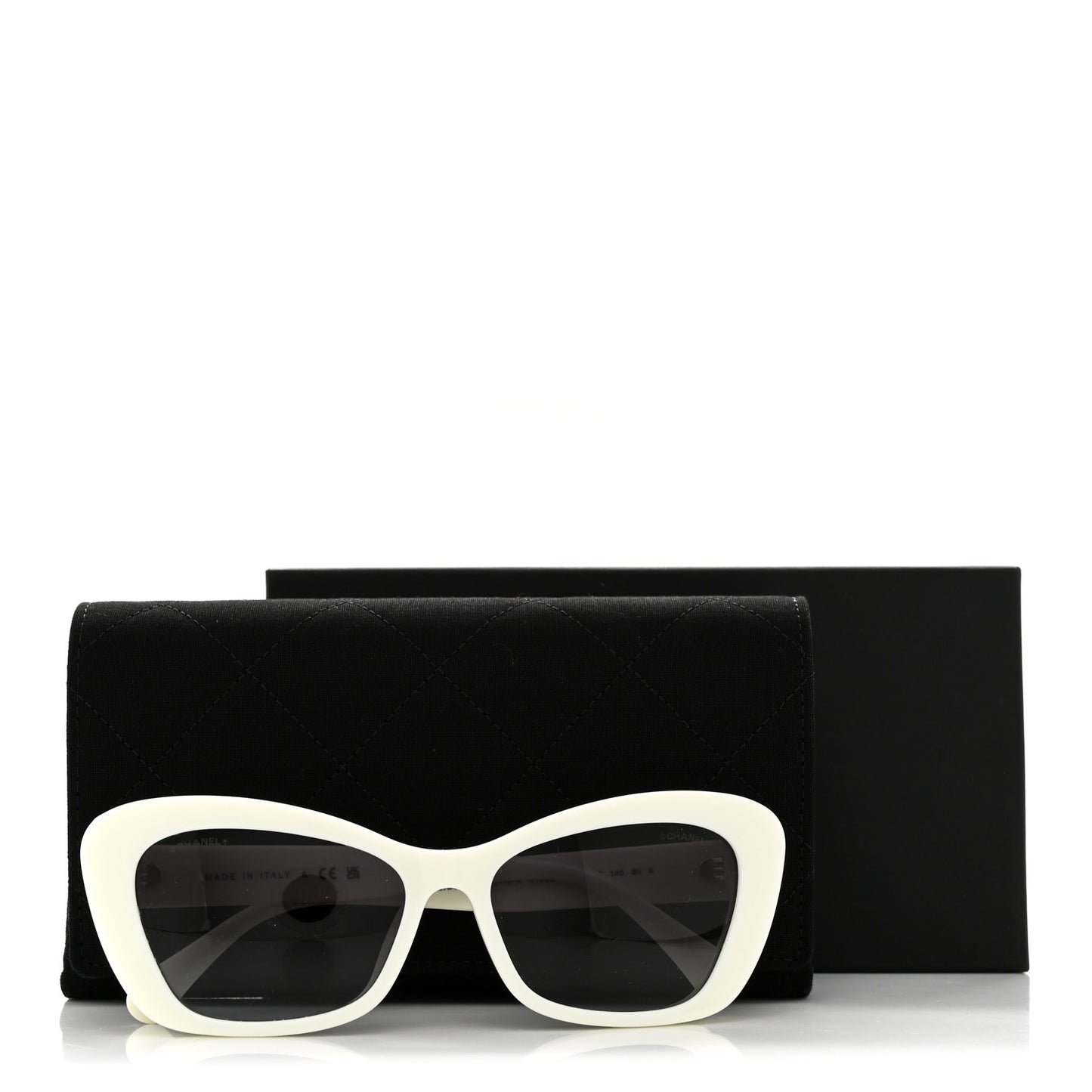 Acetate Pearl Cat Eye CC Sunglasses 5481-H-A White White