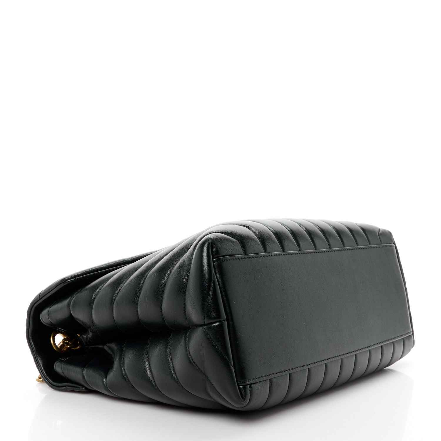 Saint Laurent SAINT LAURENT Calfskin Y Quilted Monogram Medium Loulou Chain Satchel Black 4 of 11