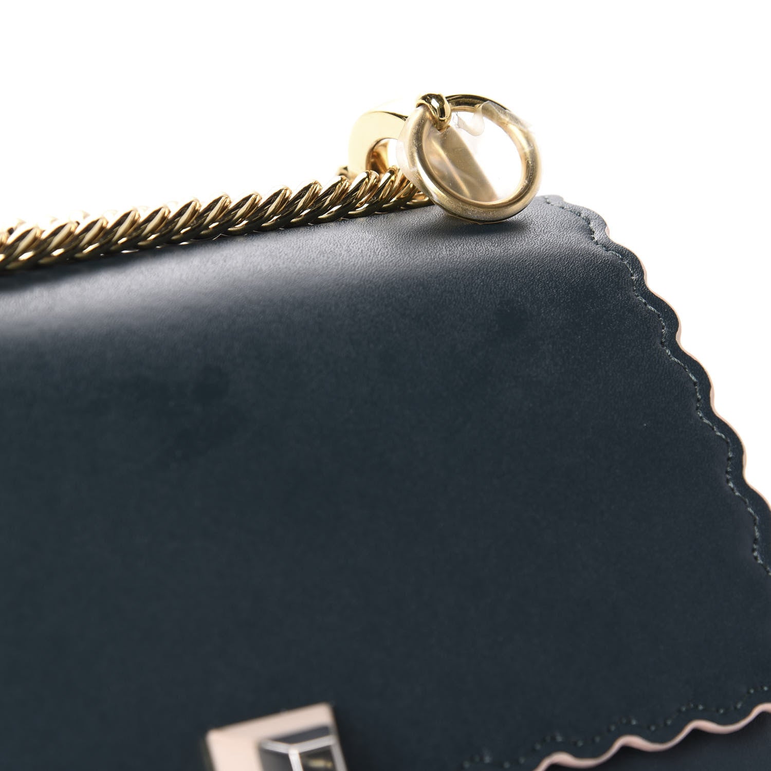 Fendi Vitello Liberty Scalloped Studded Small Kan I Shoulder Bag Amazzonia 12 of 12
