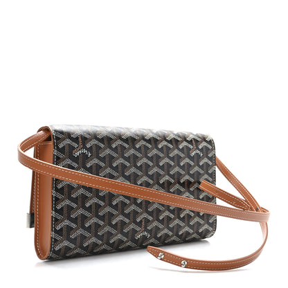 Goyard Goyardine Monte Carlo Bois Clutch With Strap Black Gold 3 of 8