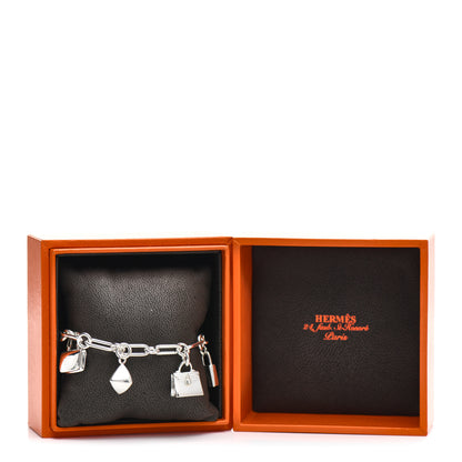 Hermes Sterling Silver Five Bags Amulette Charm Bracelet ST 4 of 4