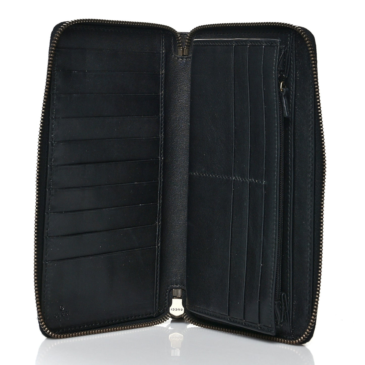 Calfskin Matelasse GG Marmont Zip Around Organizer Wallet Black