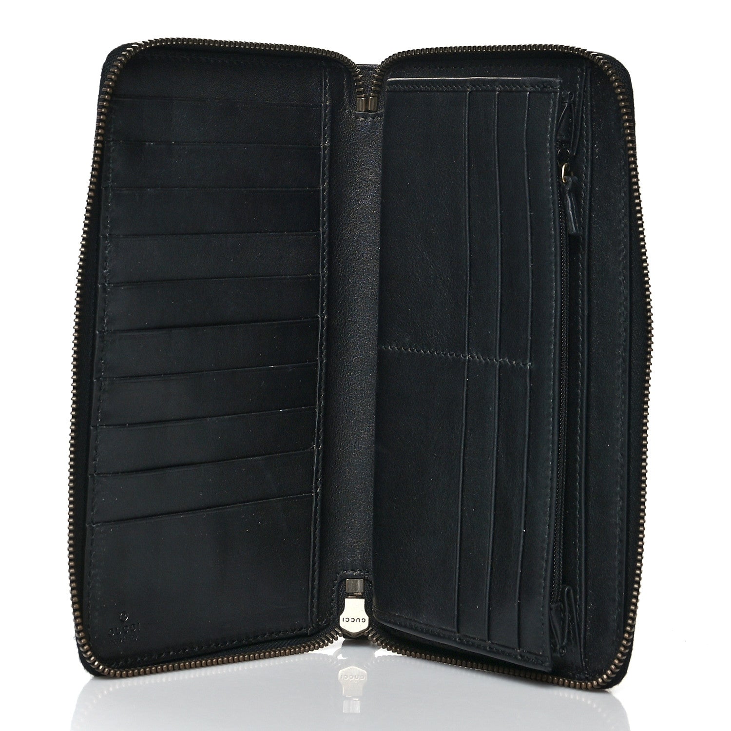 Gucci Calfskin Matelasse GG Marmont Zip Around Organizer Wallet Black 5 of 8