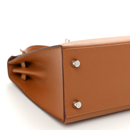 Hermes Epsom Verso Kelly Sellier 25 Caramel Jaune Ambre 9 of 13