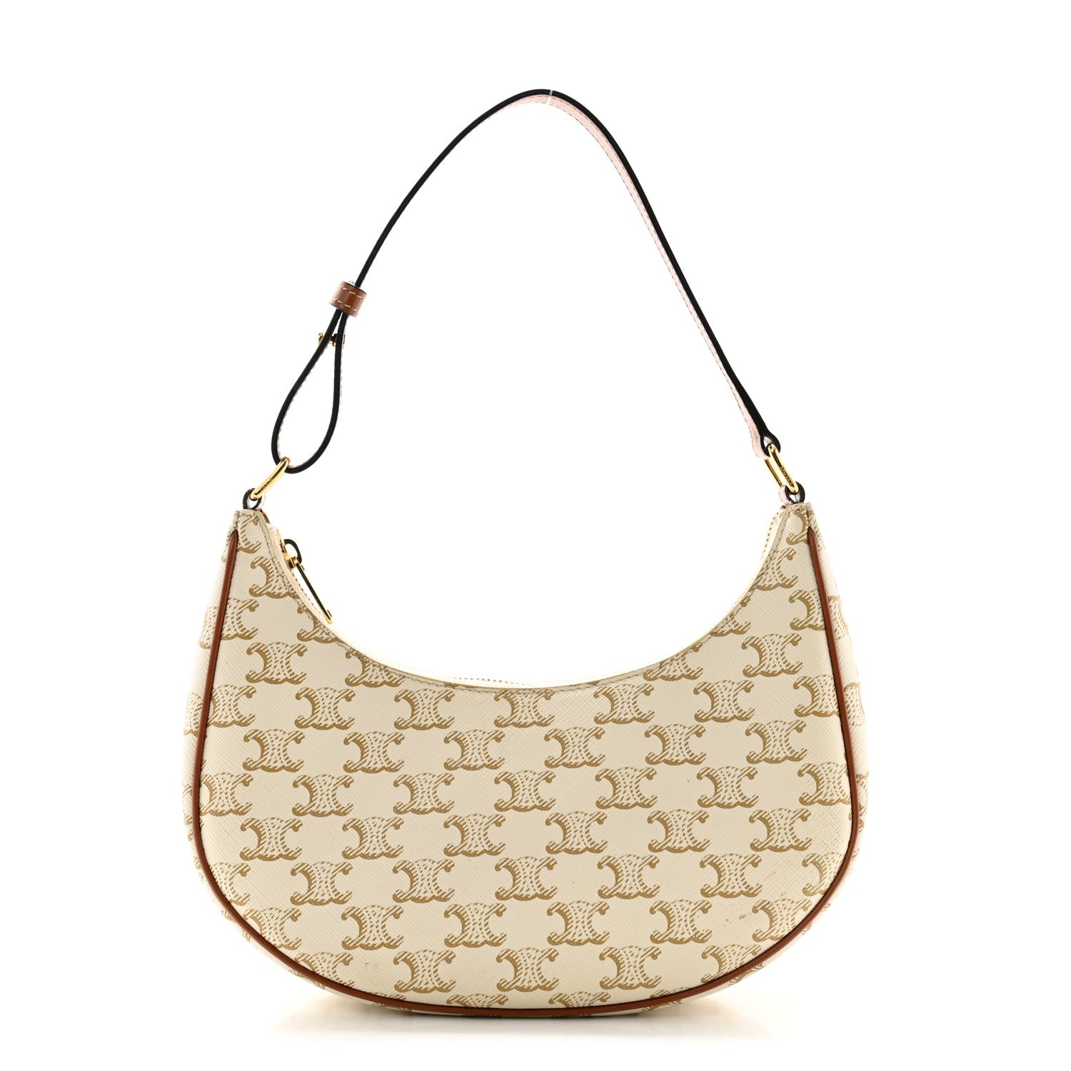 Celine Canvas Calfskin Ava Triomphe Shoulder Bag White 1 of 12