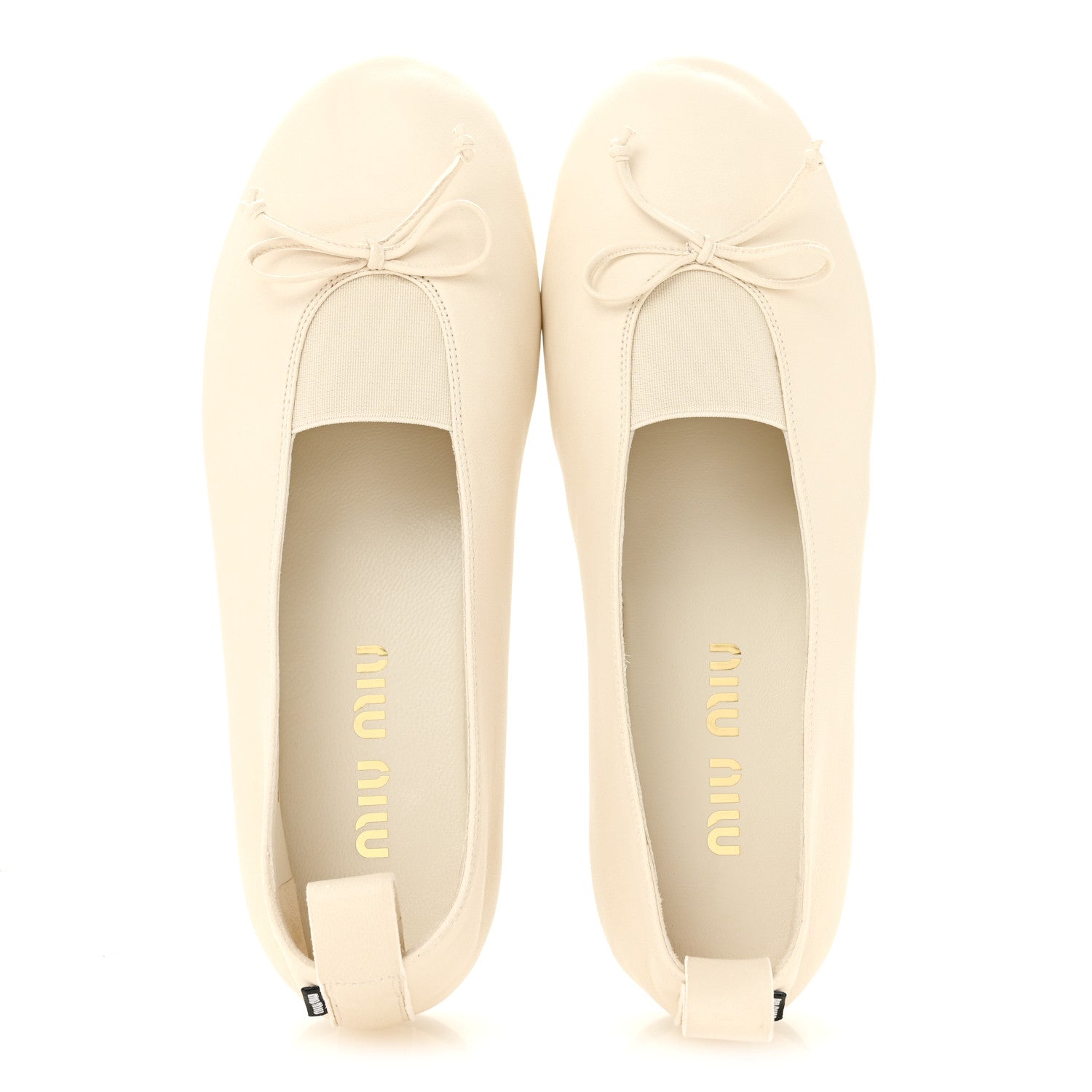 Miu Miu Nappa Womens Elan Bow Ballerina Flats 36 Avorio 2 of 9