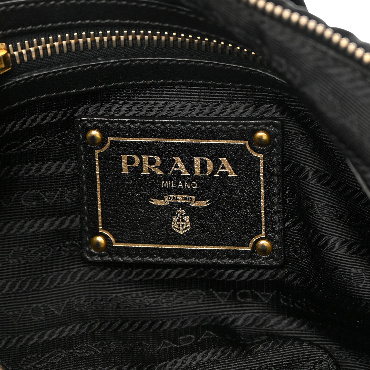 Prada Tessuto Nylon Pleated Shoulder Bag Black 7 of 17