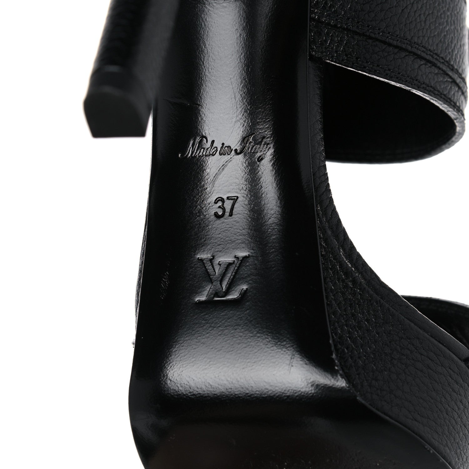 Louis Vuitton Grained Calfskin Horizon Sandals 37 Black 7 of 11