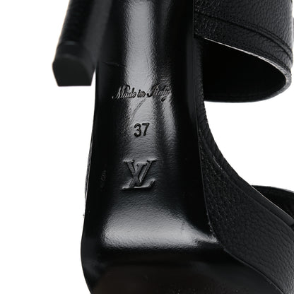 Louis Vuitton Grained Calfskin Horizon Sandals 37 Black 7 of 11