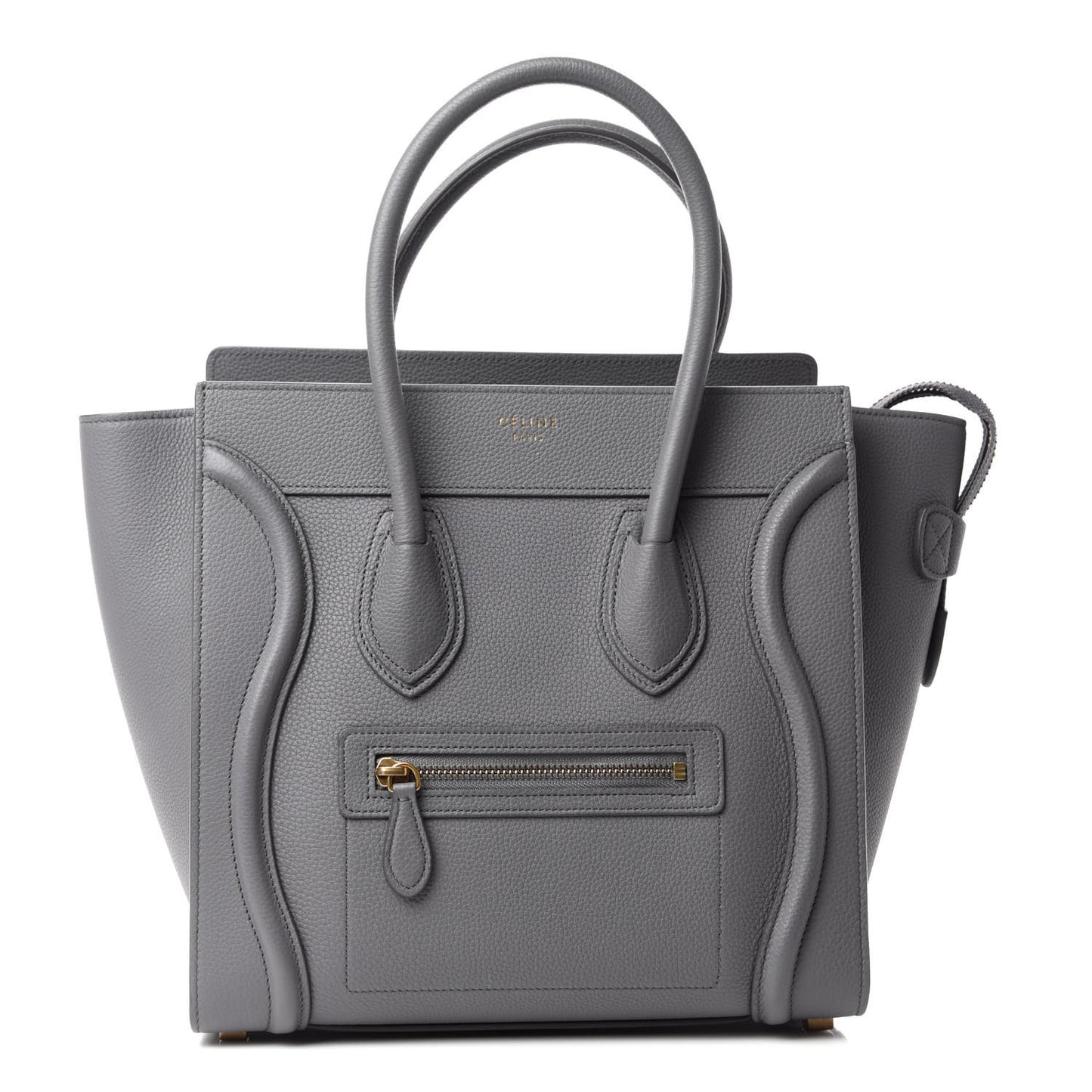 Drummed Calfskin Micro Luggage Kohl