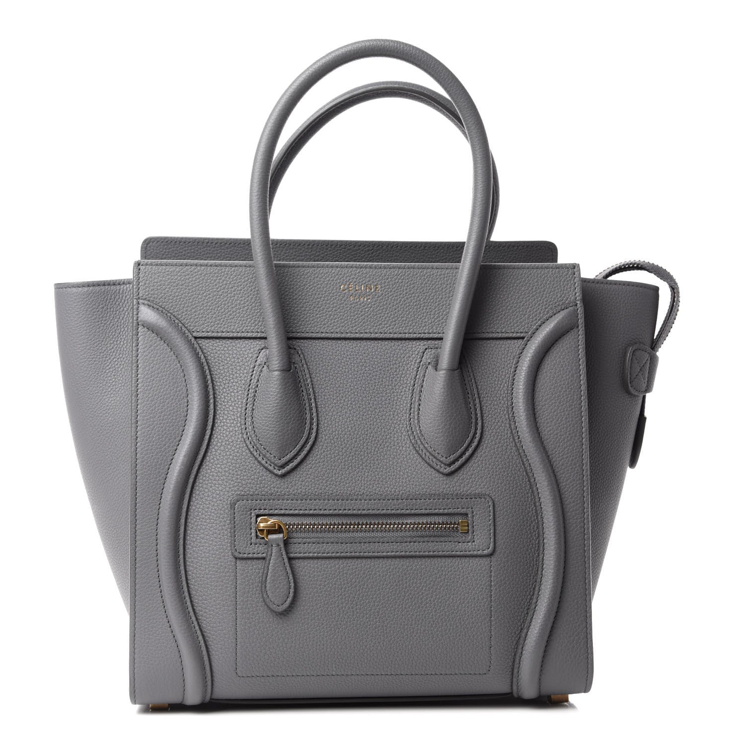 Celine Drummed Calfskin Micro Luggage Kohl 1 of 10