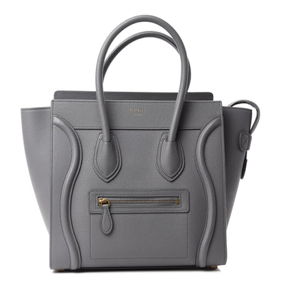 Celine Drummed Calfskin Micro Luggage Kohl 1 of 10