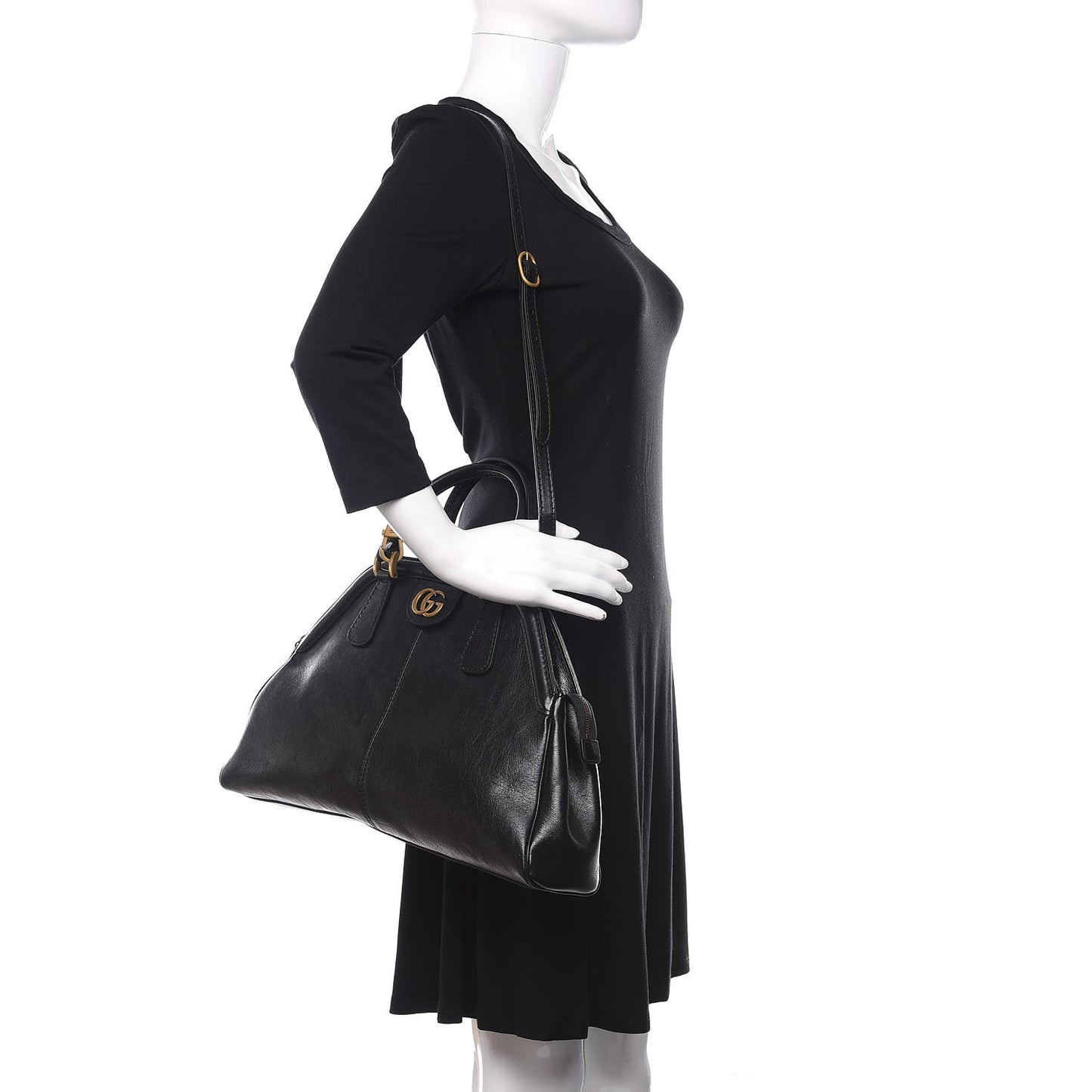 Calfskin Medium Re(Belle) Top Handle Bag Black