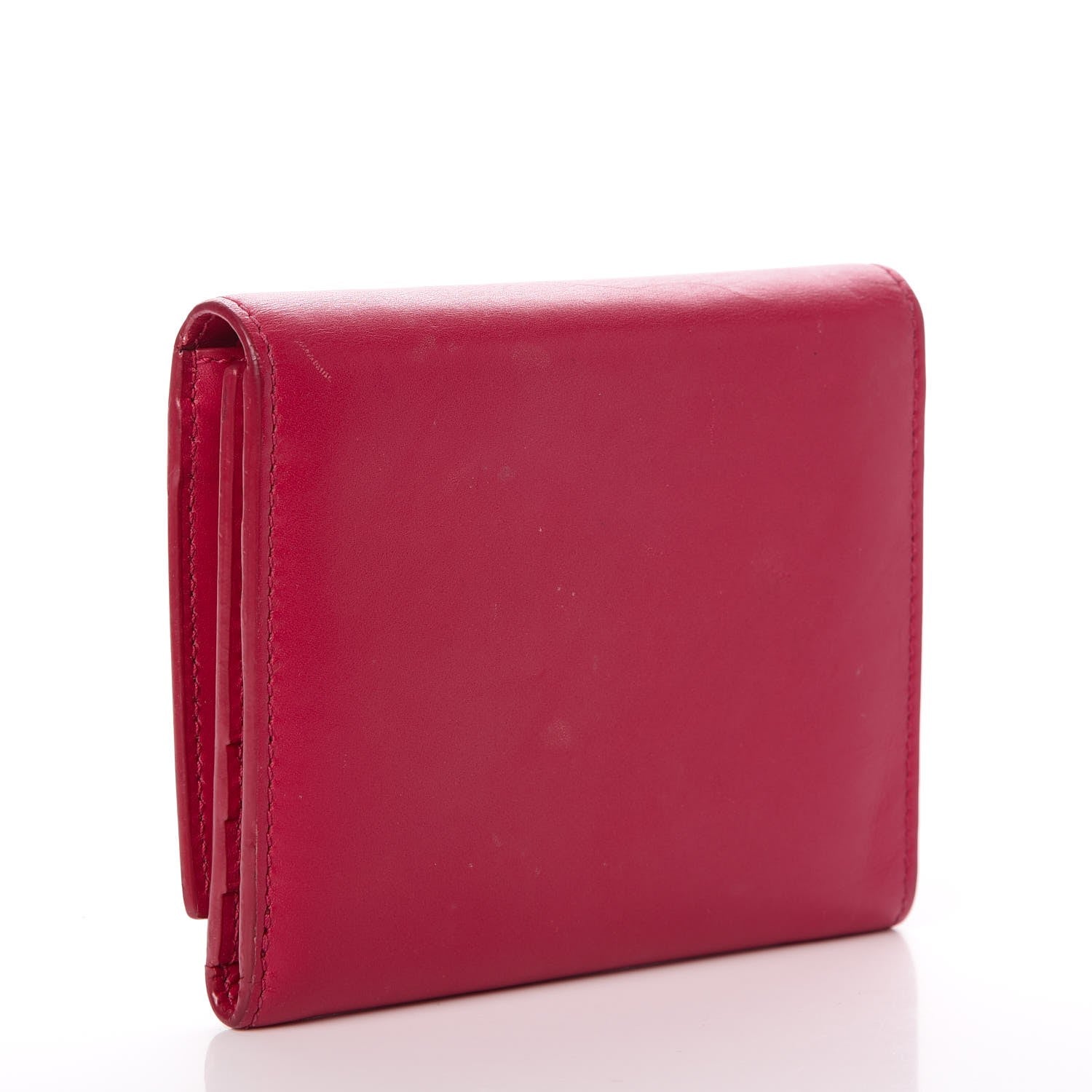Saint Laurent Calfskin Trifold Wallet Pink 3 of 15
