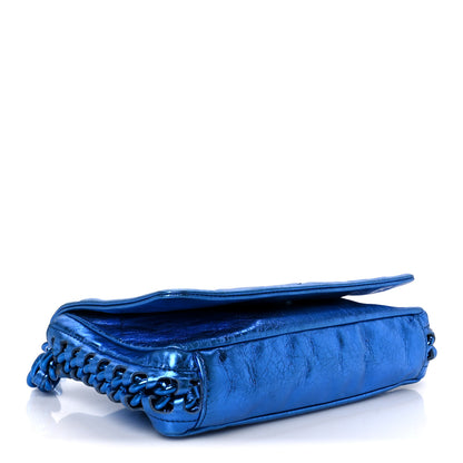 Chanel Metallic Cracked Calfskin Modern Chain Flap Bag Blue 4 of 11
