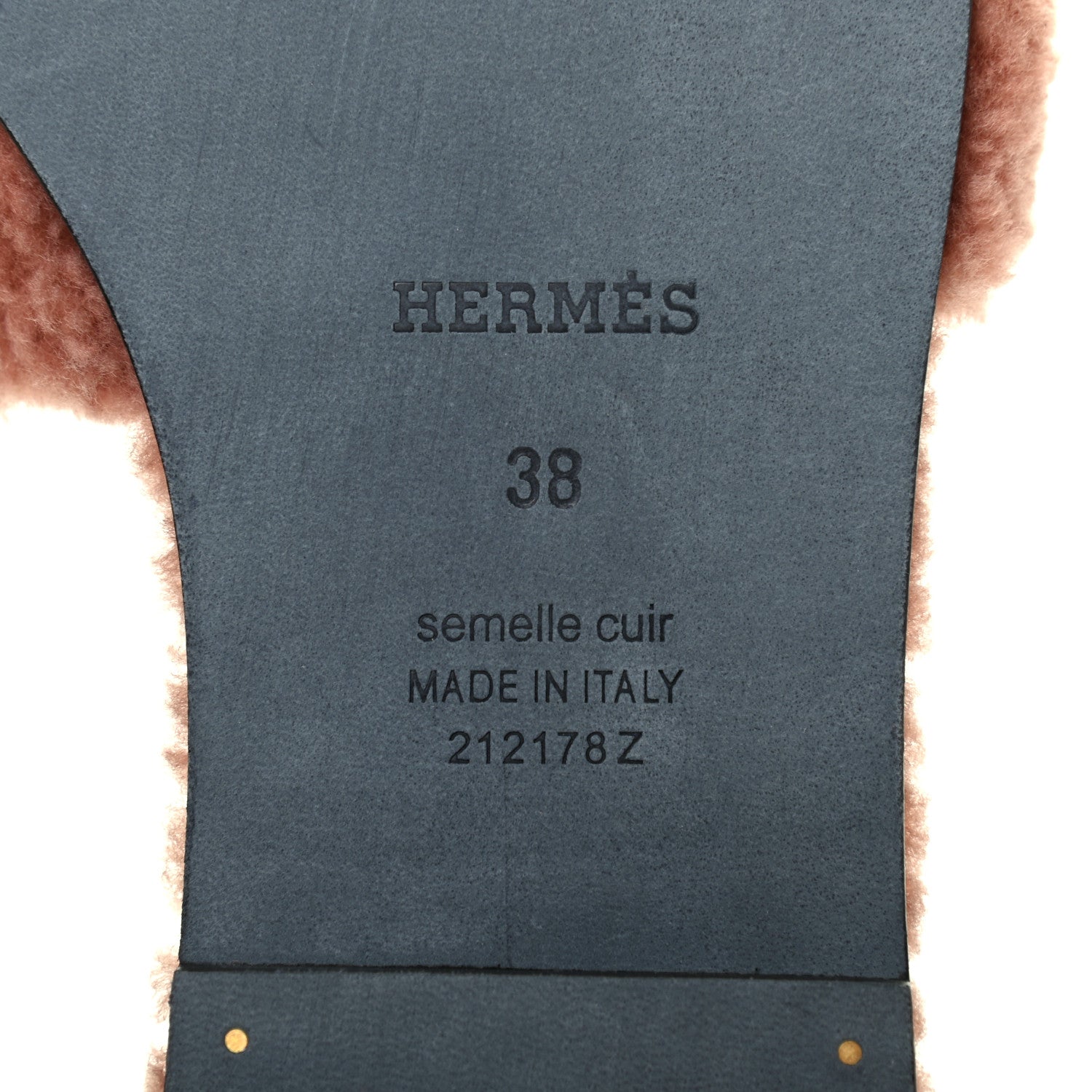 Hermes Woolskin Oran Sandals 38 Rose Aube 6 of 10