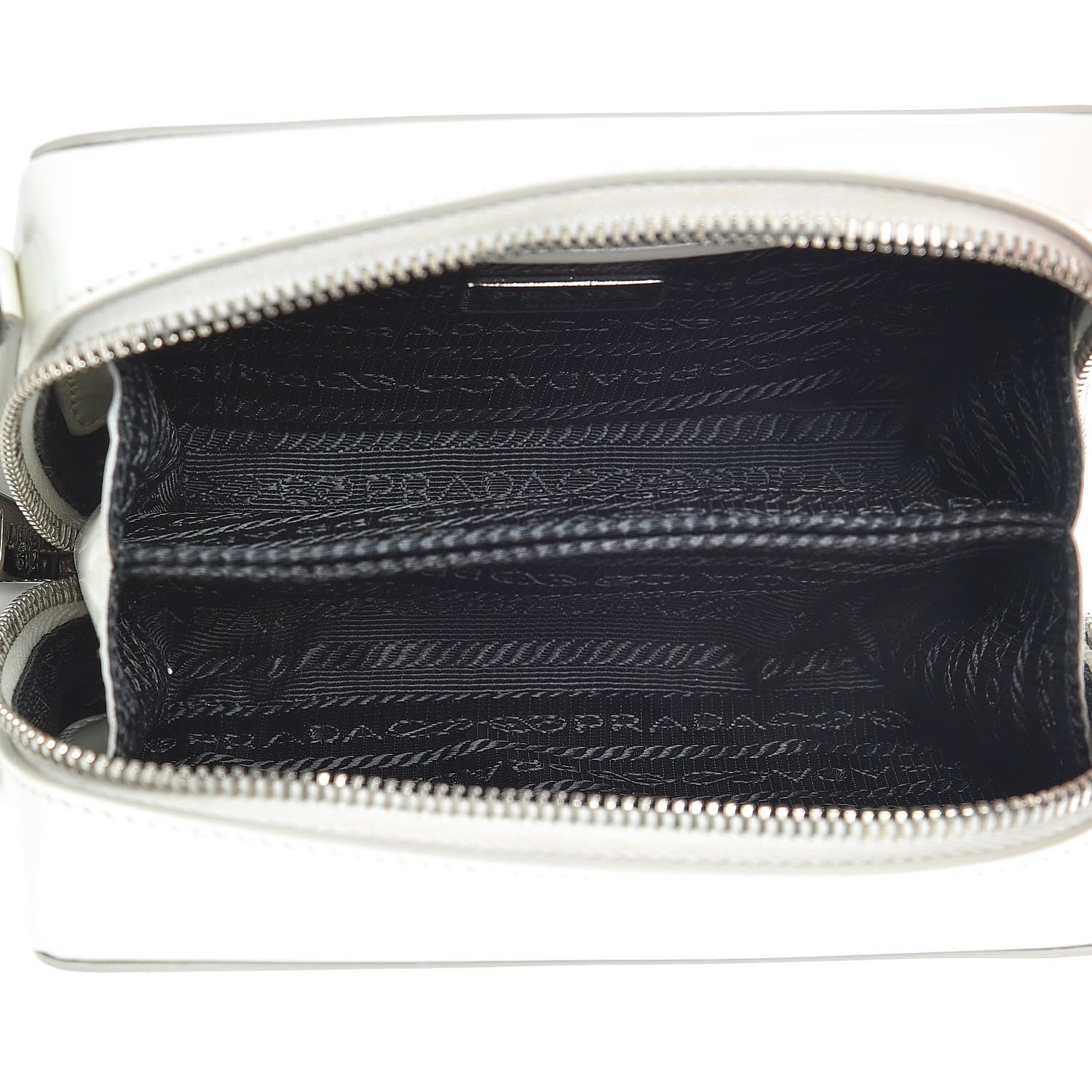 Prada Spazzolato Floral Crossbody White Black 5 of 13