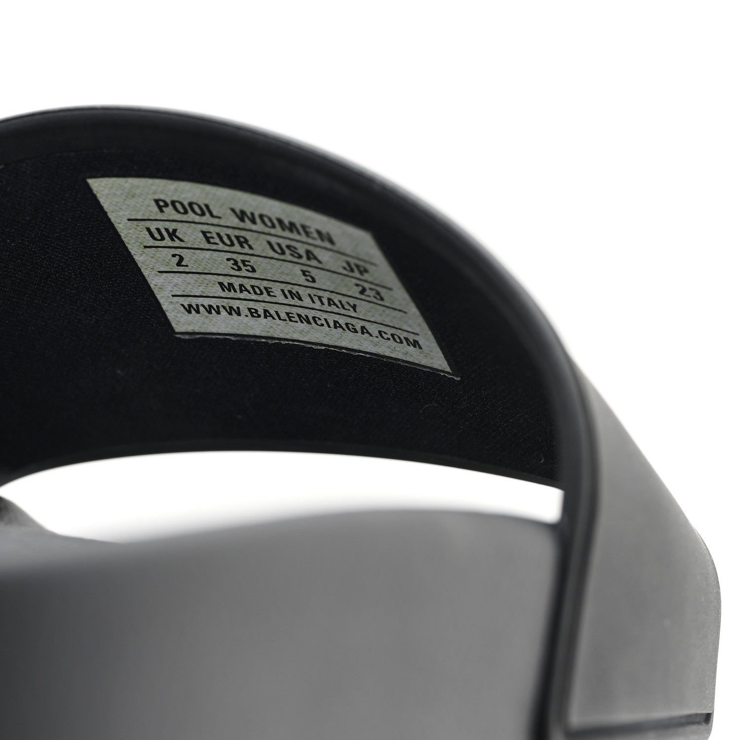 Balenciaga Rubber Paris Logo Womens Slide Sandals 35 Black 1717968