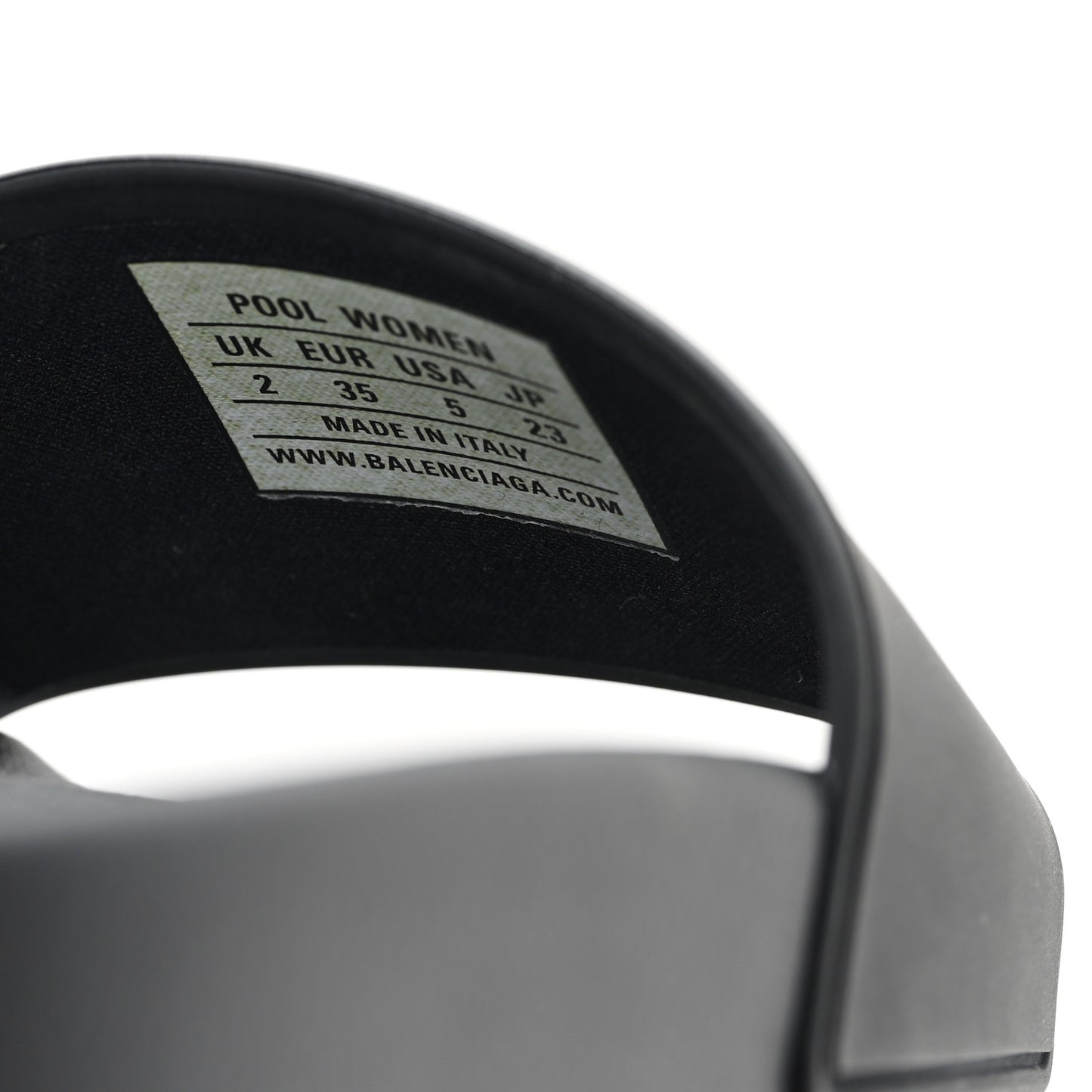 Rubber Paris Logo Womens Slide Sandals 35 Black