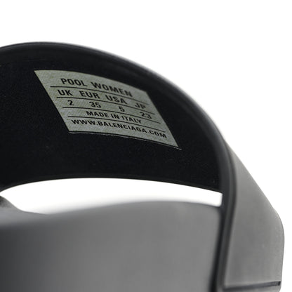 Balenciaga Rubber Paris Logo Womens Slide Sandals 35 Black 8 of 9