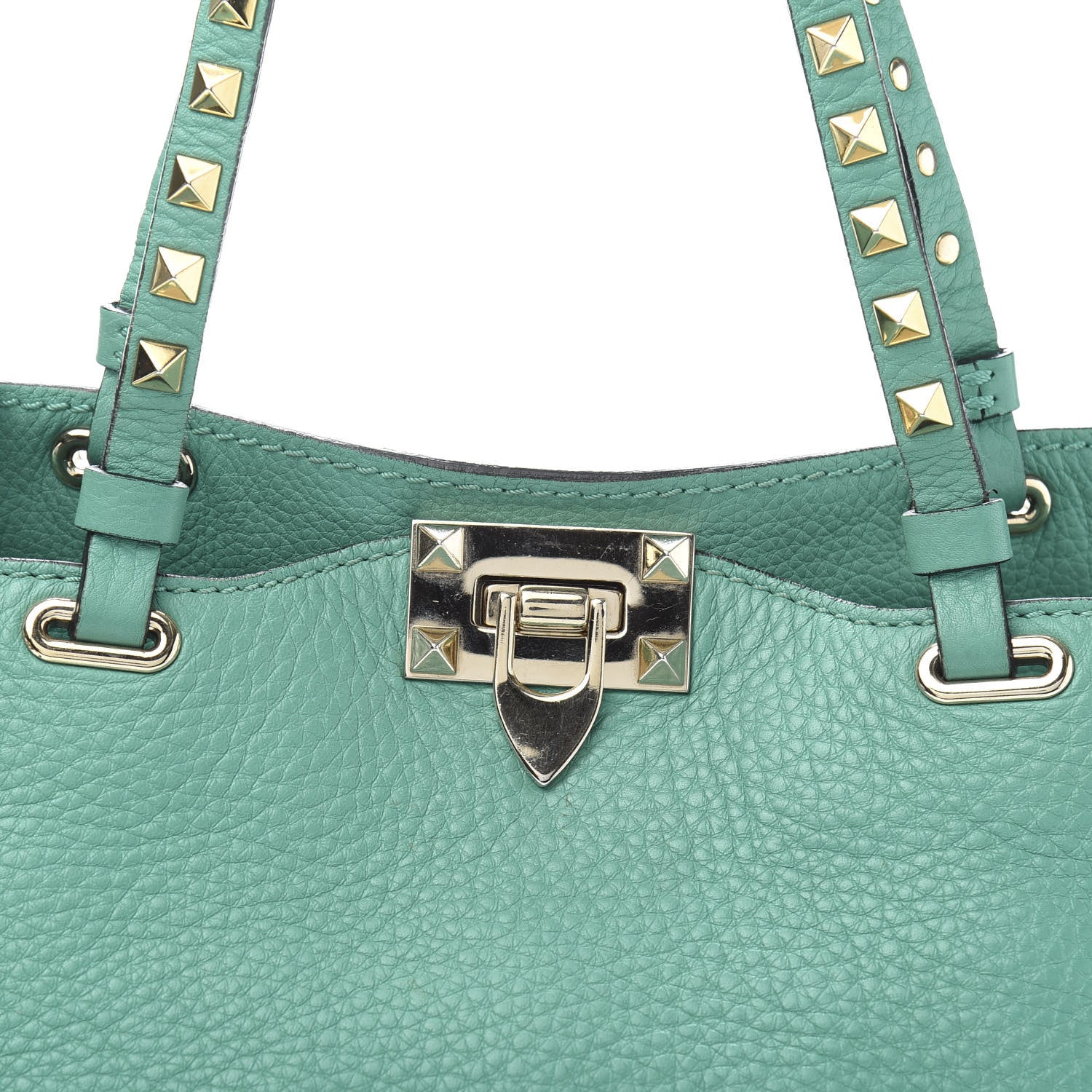 Valentino Garavani Grained Calfskin Small Rockstud Tote Colibri 12 of 12