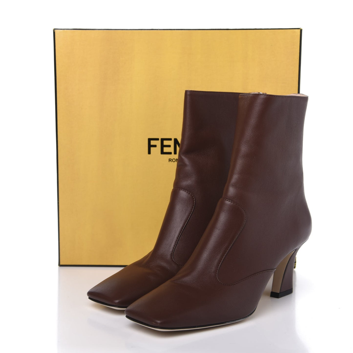 Lambskin FFreedom Ankle Boots 38.5 Brown