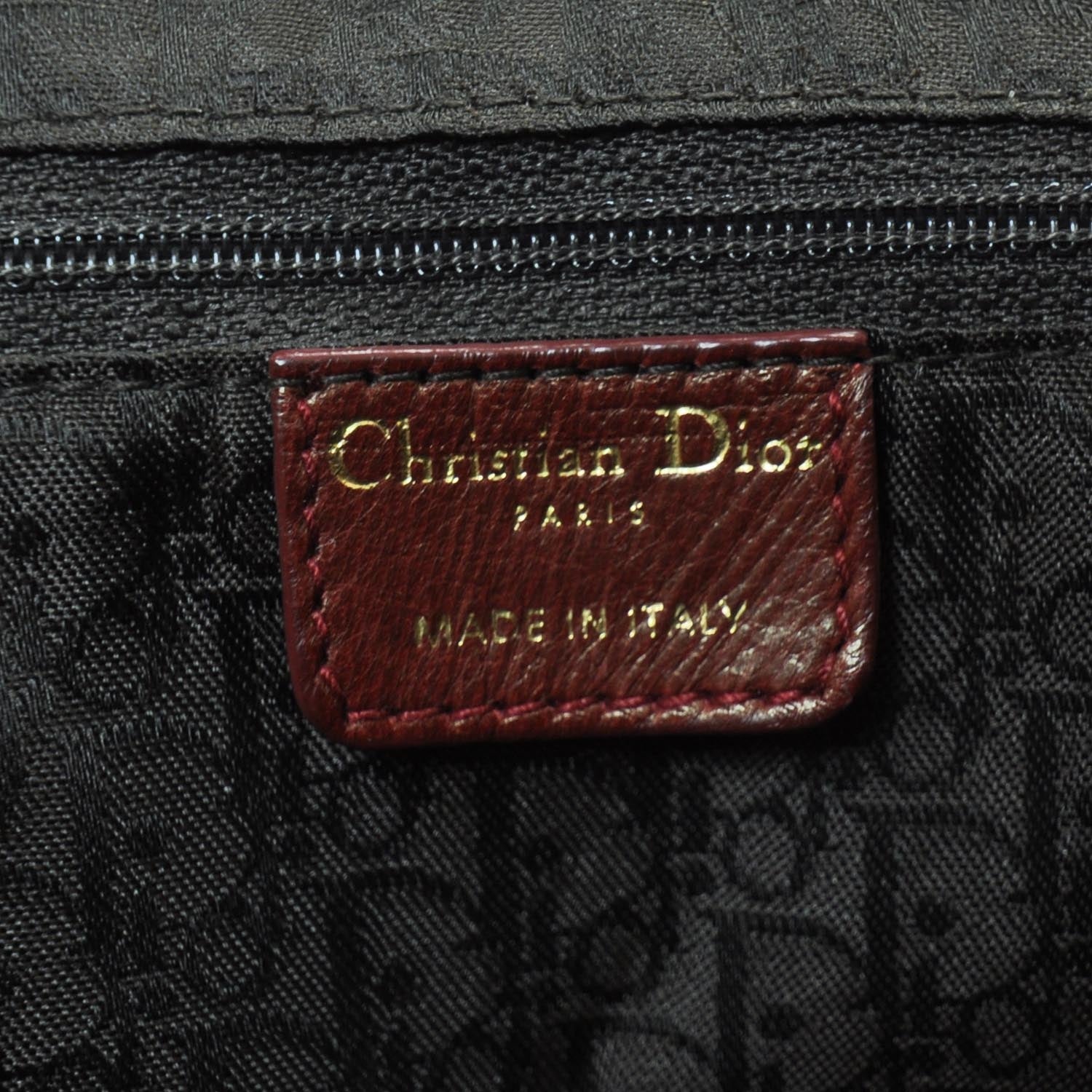Christian Dior Calfskin Cannage Drawstring Bag Red 7 of 9