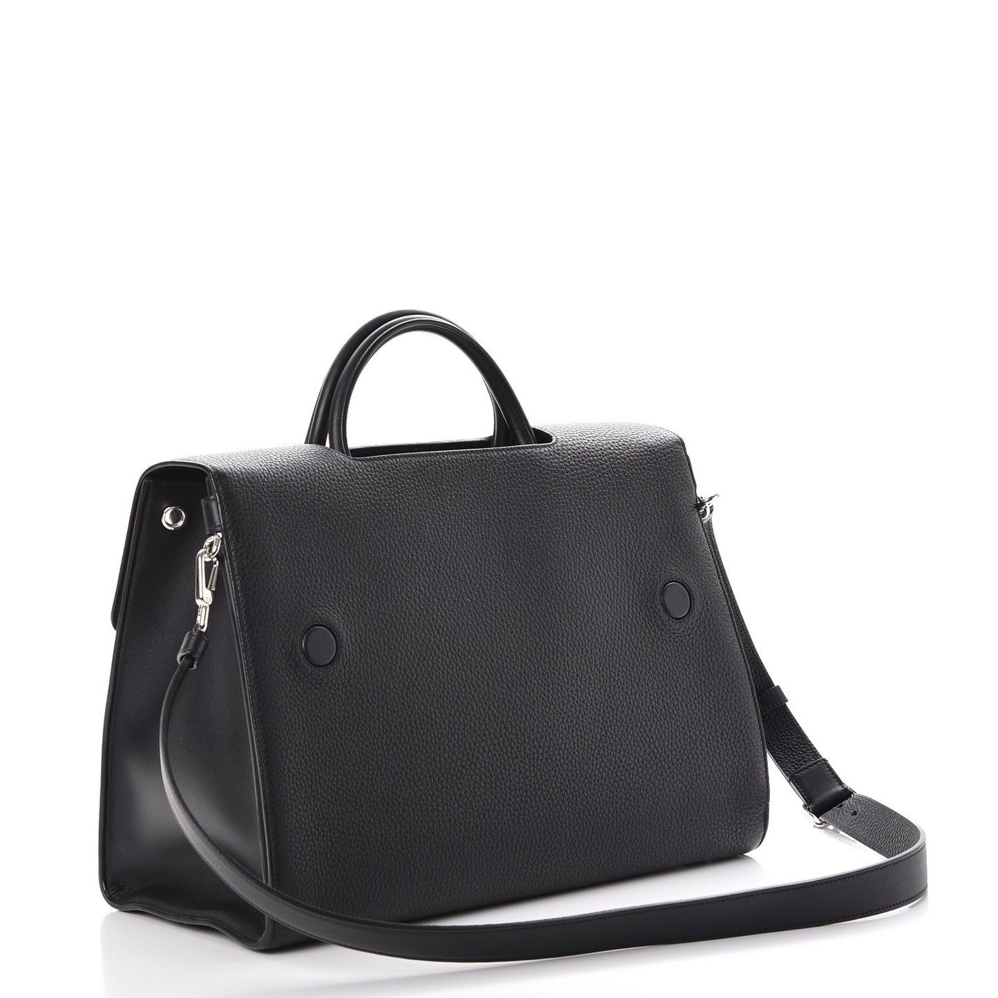 Grained Calfskin Large Diorever Flap Black