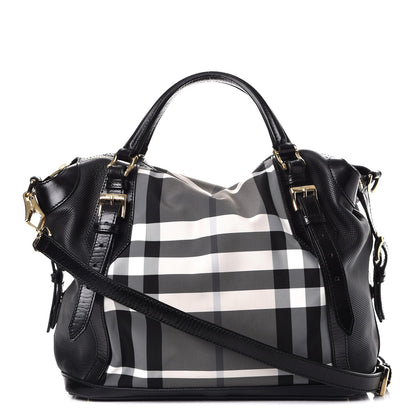Burberry Beat Check Medium Ellers Satchel Black 1 of 12
