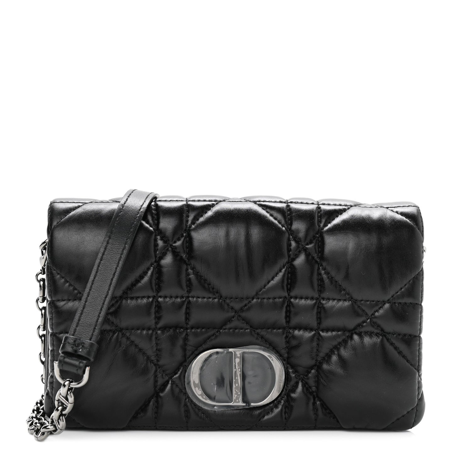 Calfskin Macrocannage Mini Caro Bag Black