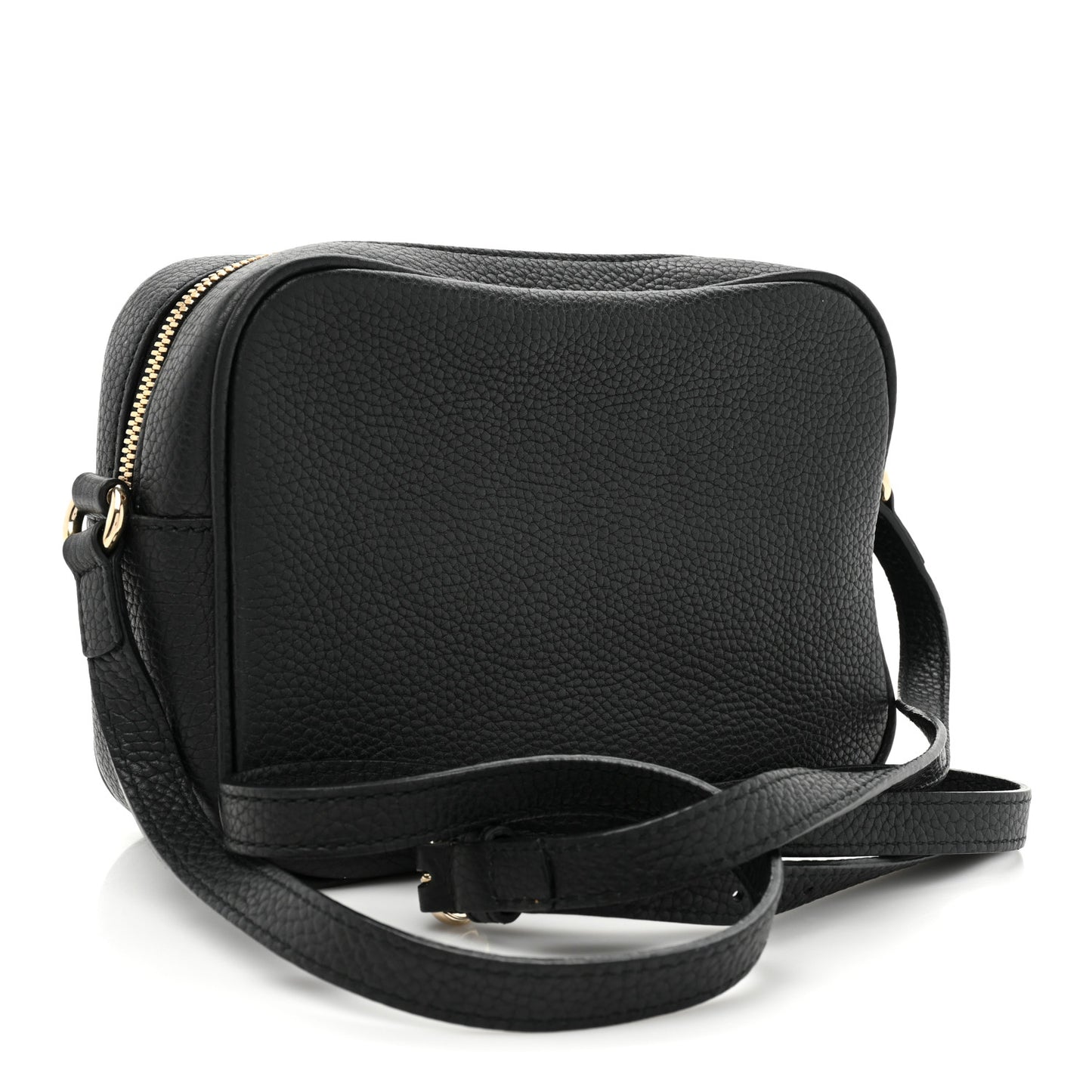 Pebbled Calfskin Small Soho Disco Bag Black