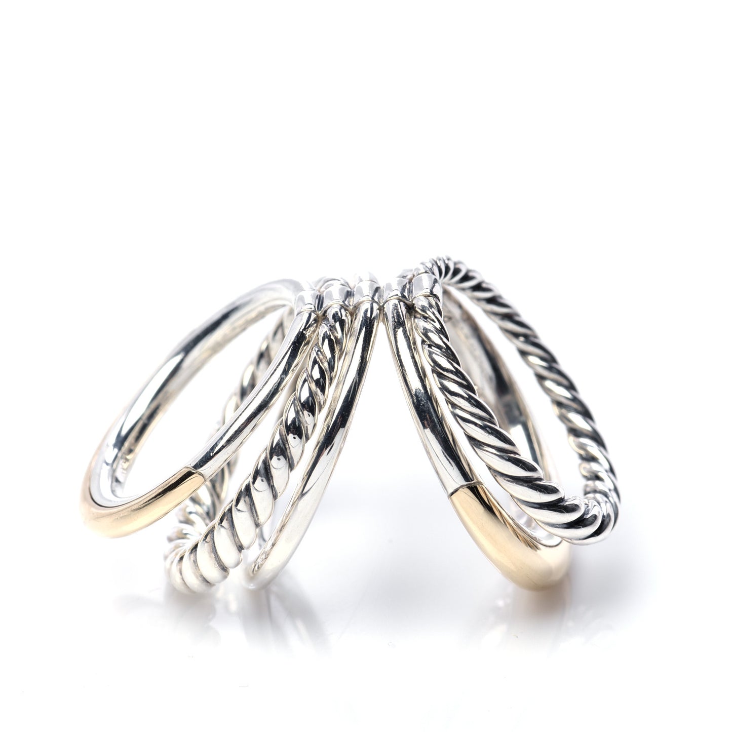 Sterling Silver 18K Yellow Gold Wide Pure Form Ring 54 7