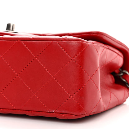 Chanel Lambskin Quilted Mini Rectangular Flap Red 10 of 15